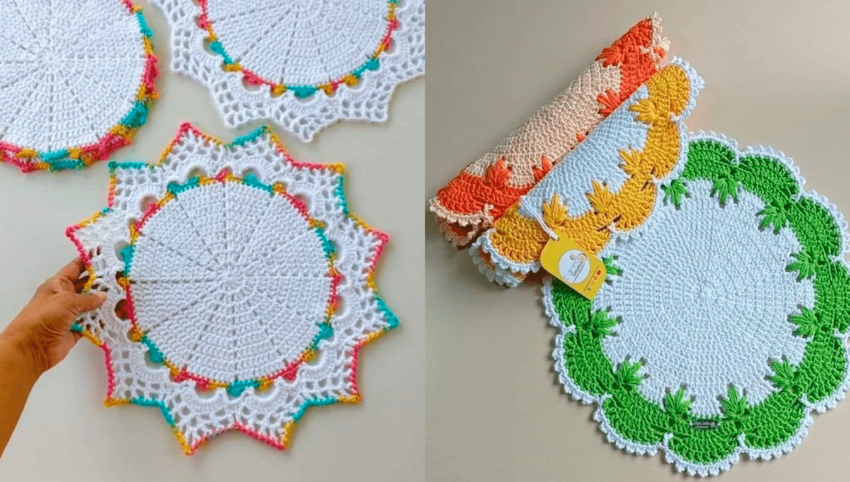 13 Idéias de Sousplats de Crochê Que Mais Vendem: Com Gráficos para Copiar