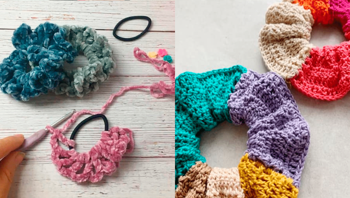 24 Scrunchies em Crochê Simples e Lindos – Graficos e Passo a Passo