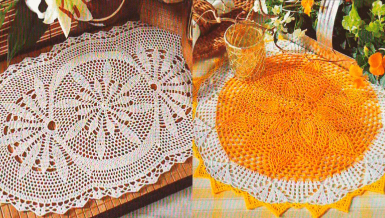 Trilhos e Toalhas de Mesa de Crochê