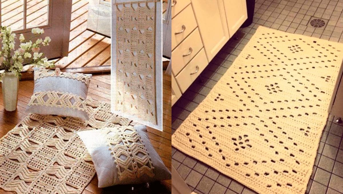 10 Lindos Tapetes de Crochê Retangular – Modelos com Gráficos e Receita!