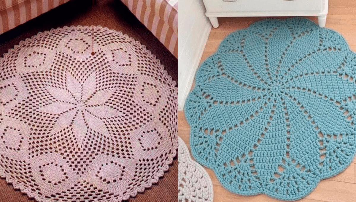 Tutorial Para Iniciantes: Tapete de Crochê para Sala Redondo: 10 Graficos e Vídeoaula Incrível