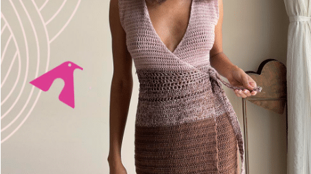 Vestido envelope em crochê