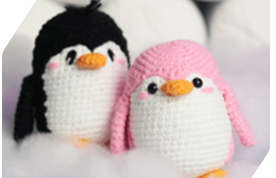 Amigurumi de crochê Pinguim casal