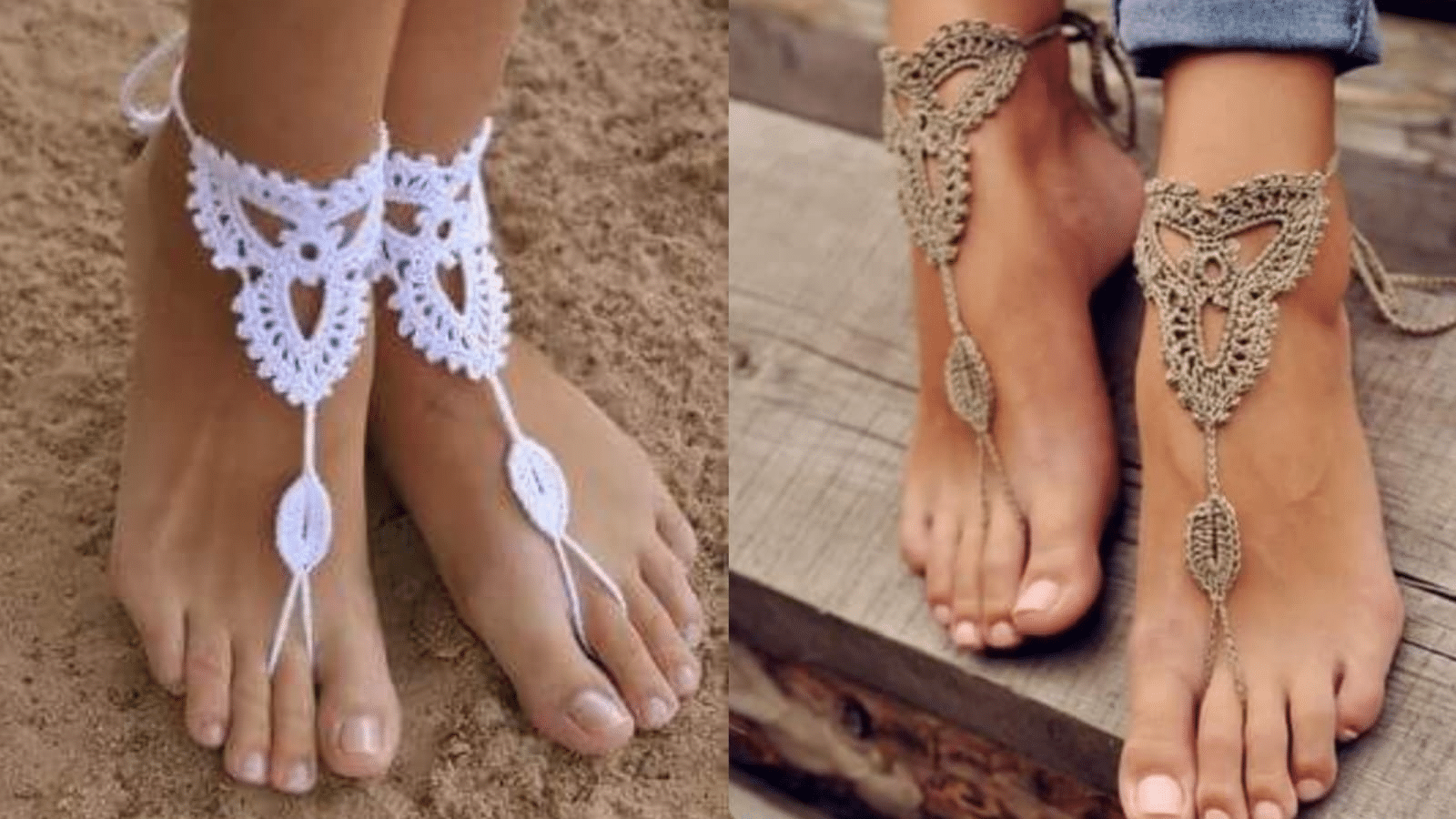 Barefoot Sandals: Acessório de Crochê para os Pés – Receita, Gráfico e Ideias