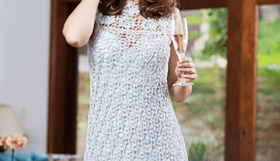 Vestido de Crochê Branco para o Ano Novo