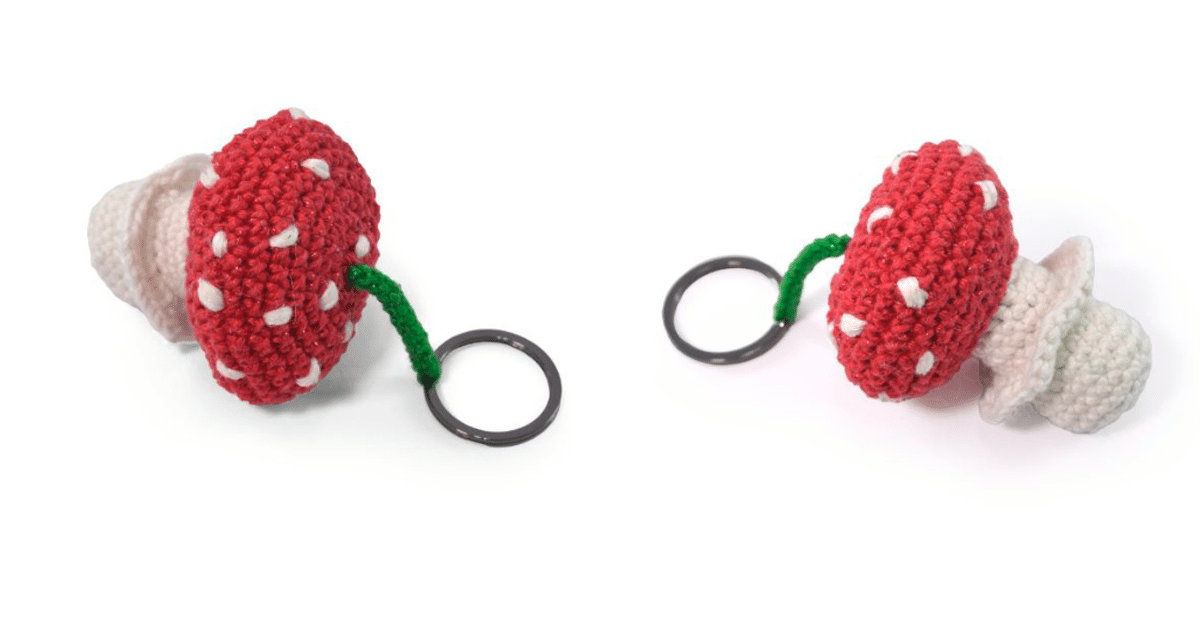 Veja Como Fazer o Amigurumi Chaveiro de Cogumelo