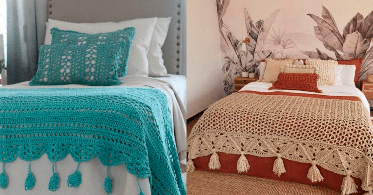 Peseiras de Crochê – 9 Idéias Para Sua Cama ou Sofá