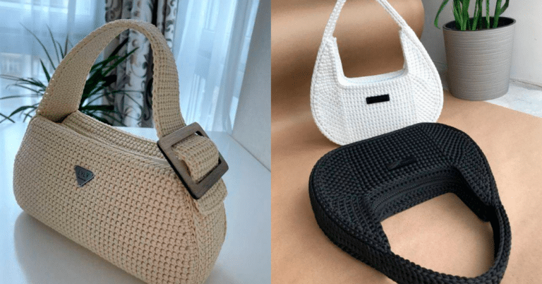 Bolsas de Crochê com Fio Náutico