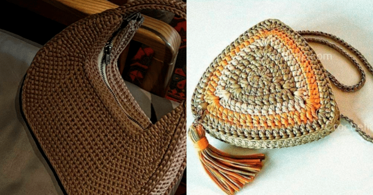 Bolsas de Crochê com Fio Náutico - 21 Idéias Inspiradoras e Gráficos Pt 2