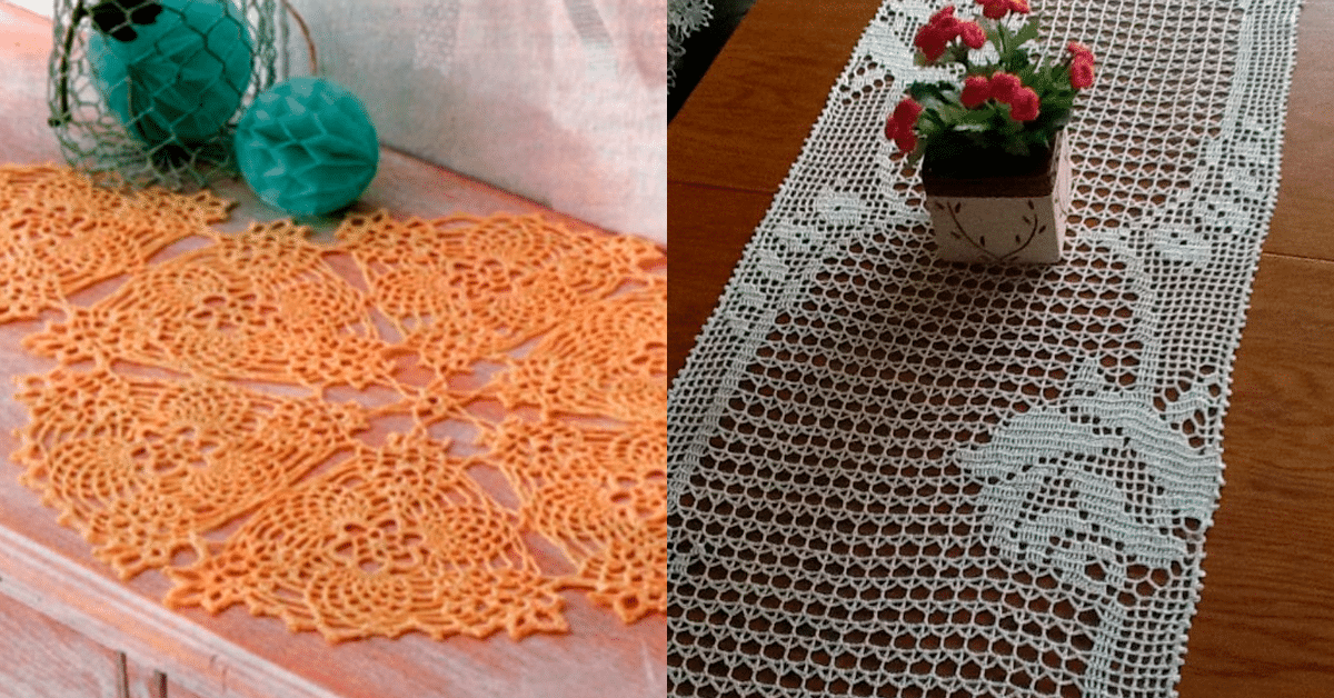 Crochê Filé: Obras de Arte para Sua Mesa com Graficos pt 4