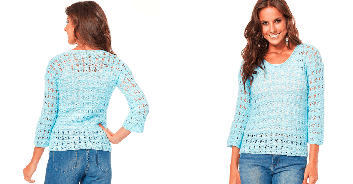 Blusa de Tricô Flávia Passo a Passo com Gráficos