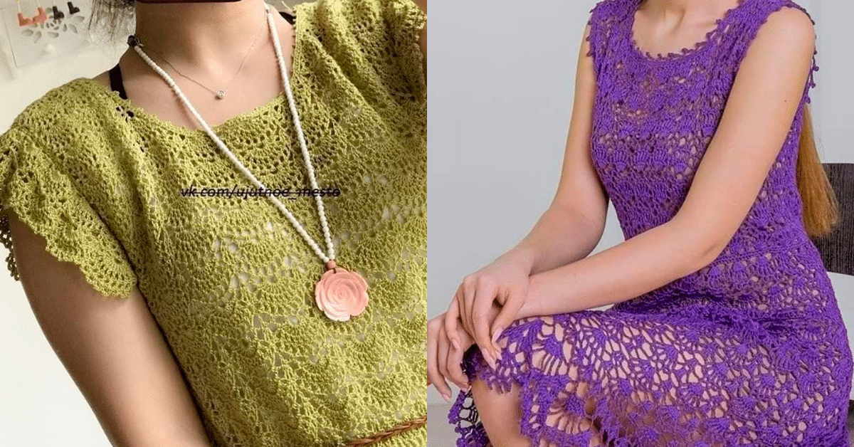 Vestidos de Croche com Grafico dos Pontos: 10 Modelos Elegantes e Joviais Pt 1