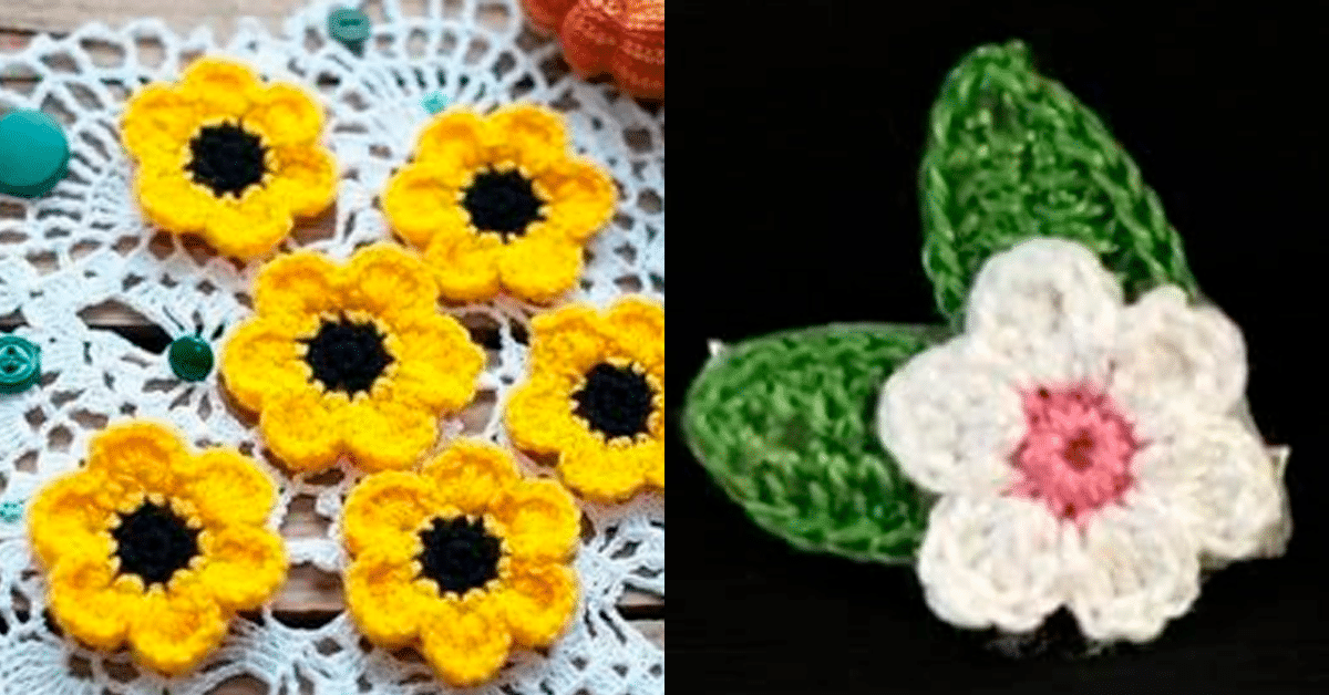 Customize Suas Peças com Essas Flores de Crochê para Aplicação