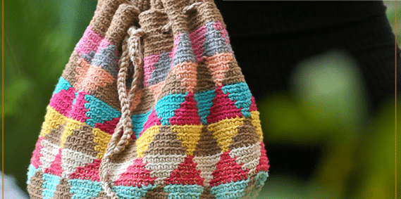 Bolsa de Crochê Étnica Chilena