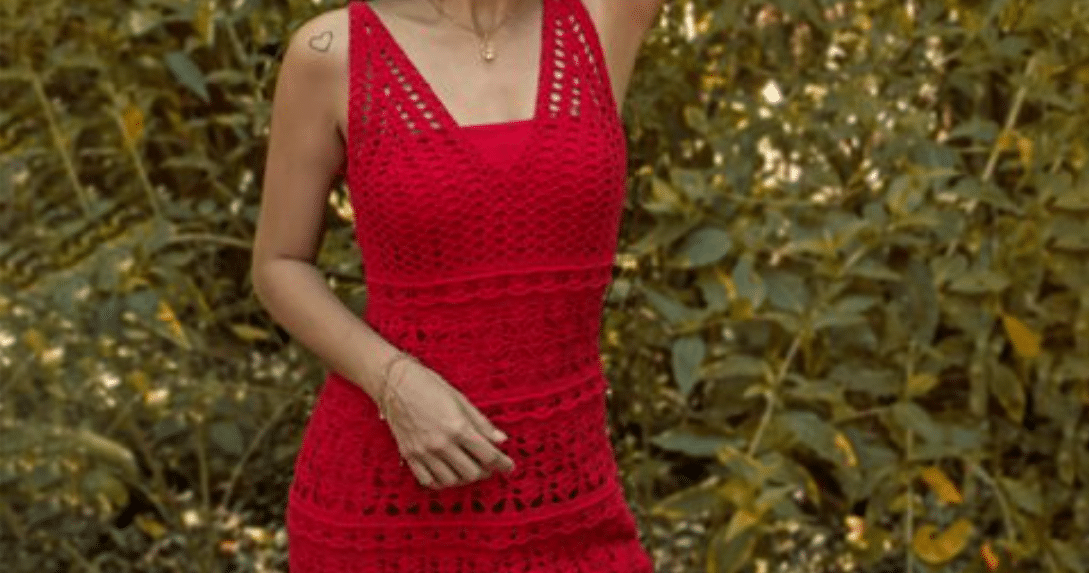 Vestido de Crochê Vermelho Amy