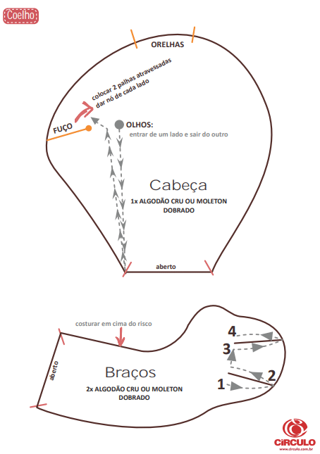COMO FAZER COELHO EM PATCHWORK