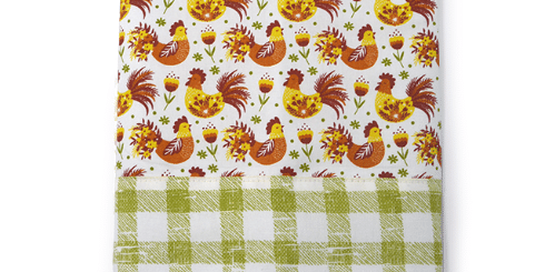 Pano de Prato Patchwork Galinhas