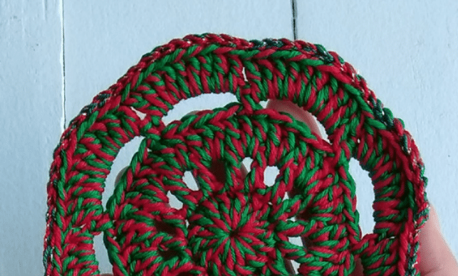 Porta Copos de Crochê Natalino Vermelho e Verde