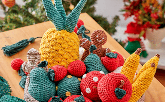 Cesto de Natal em Crochê