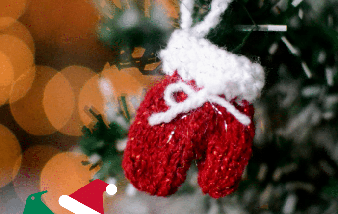 Luvinha de tricô de Enfeite de Natal