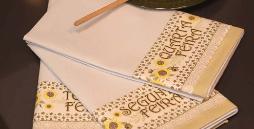 Pano de Prato Semana Girassol Patchwork