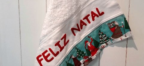 Toalha Rosto de Patchwork Feliz Natal