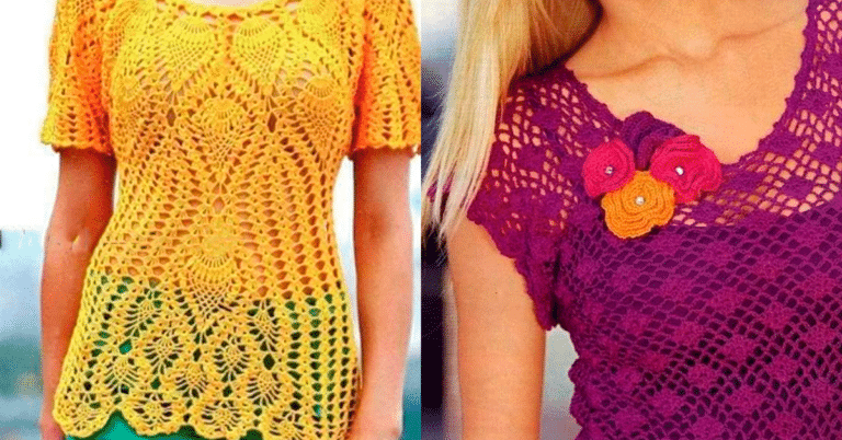 As Blusas em Crochê Mais Estilosas: Gráficos e Ideias Incríveis