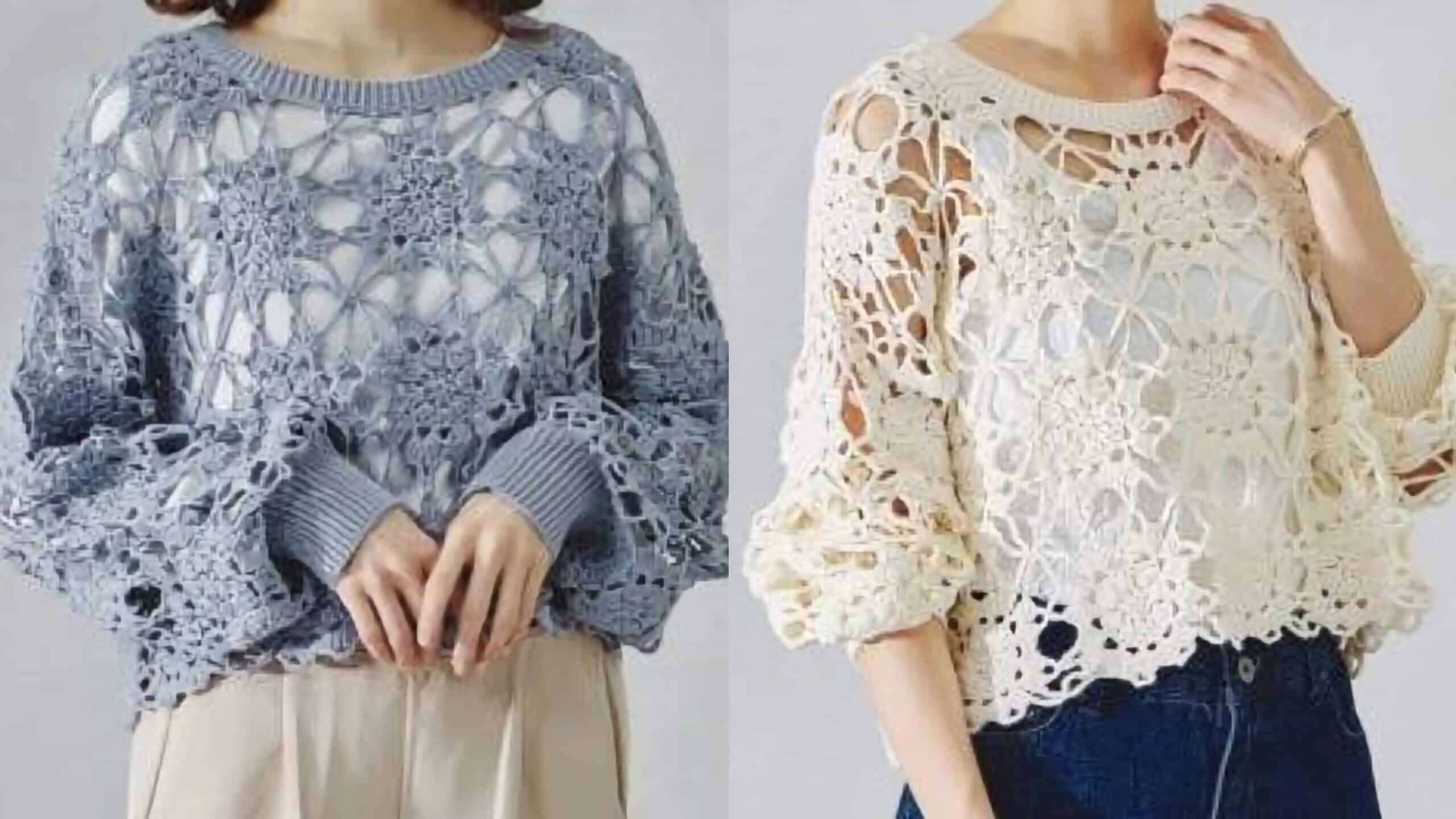 Leveza Artesanal: Blusas Delicadas em Crochê com Gráficos