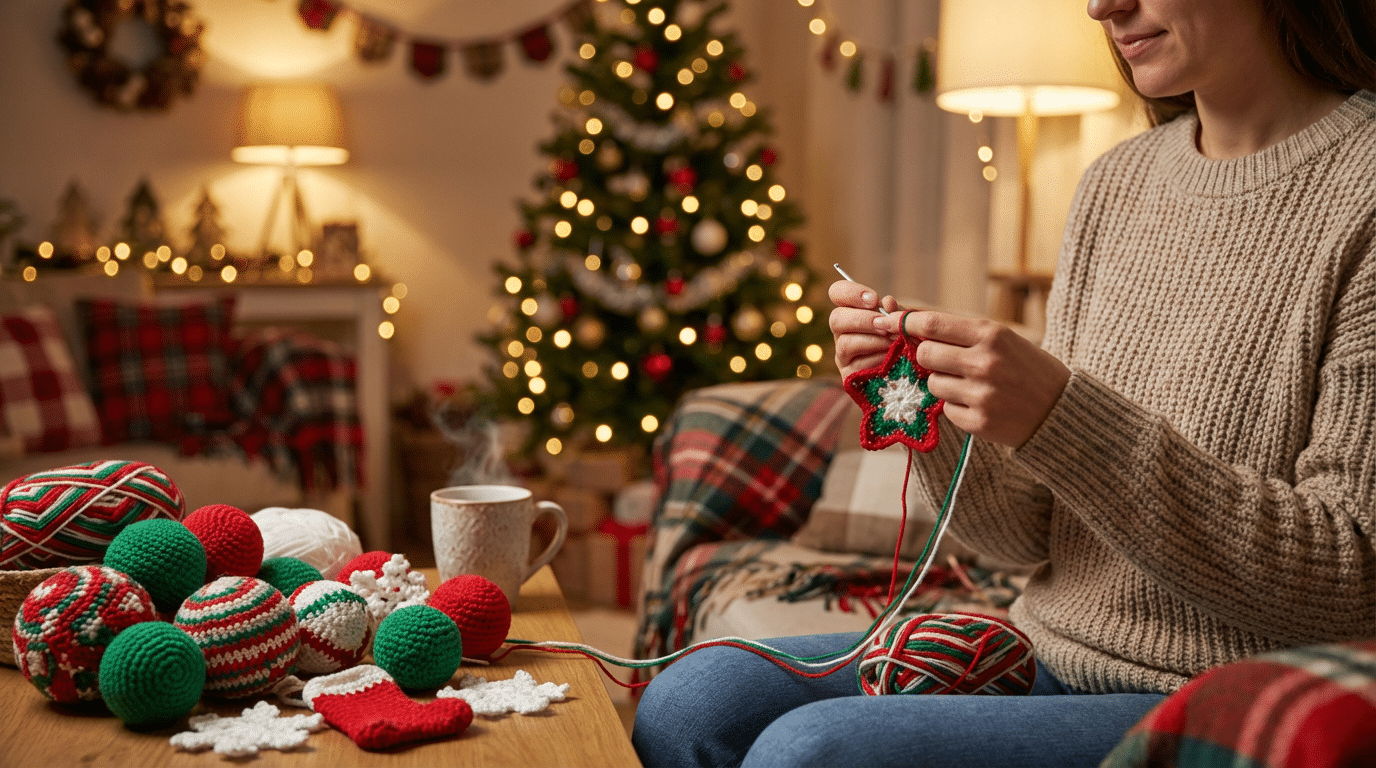 Como fazer enfeites de Natal em crochê fáceis e rápidos