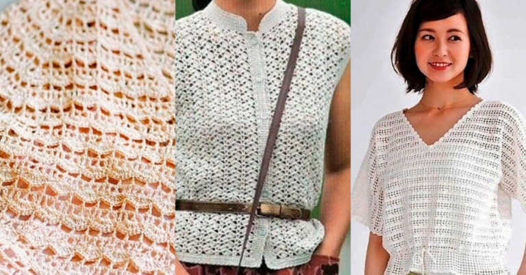 Mais Belas Blusas de Crochê Feminina com Gráficos dos Pontos