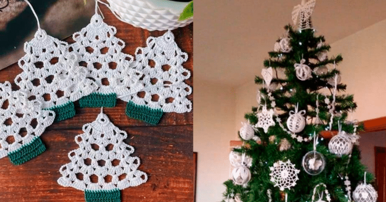 Os Melhores Pingentes de Crochê para Árvore de Natal com Gráficos