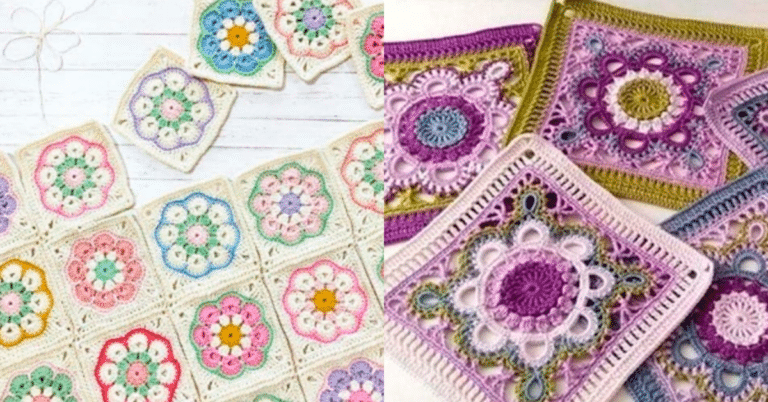 INCRÍVEIS e Coloridos Squares de Crochê e Pontos para Vestuário