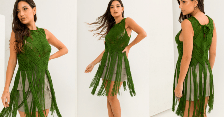 Moda Natal 2023: Blusa Macramê Medusa Linda com Gráficos