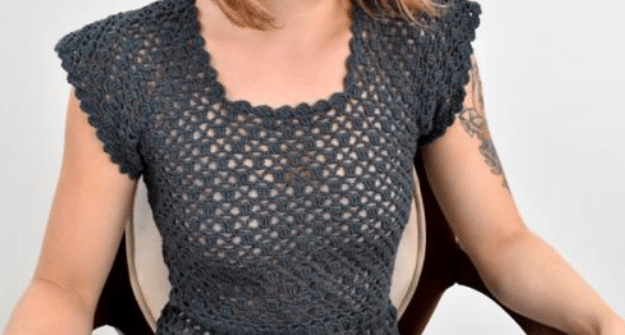 Vestido de Crochê Classic Preto