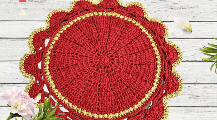 Sousplat de Crochê Vermelho