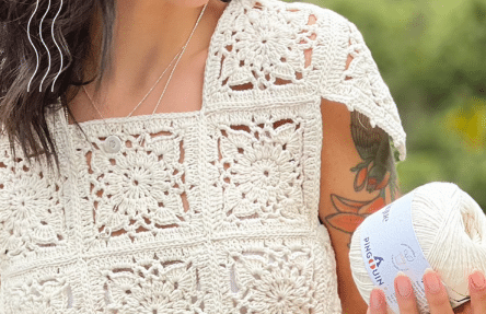 Blusa Square de Crochê: Um ano novo Estiloso