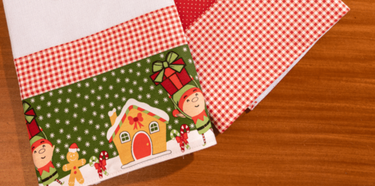 Panos de Copa Natalinos em Patchwork: Elegância Artesanal para sua Cozinha