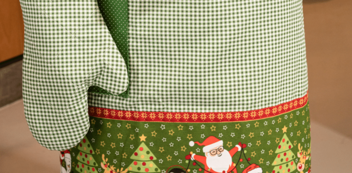 Se encante com o Jogo de Cozinha de Natal em Patchwork – Passo a Passo com Molde