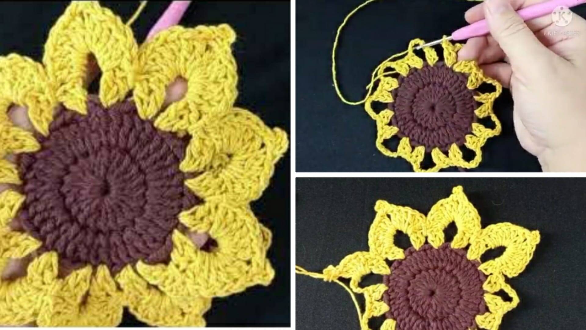 Flor Girassol em Crochê – Veja Como Fazer Este Maravilhoso Motivo