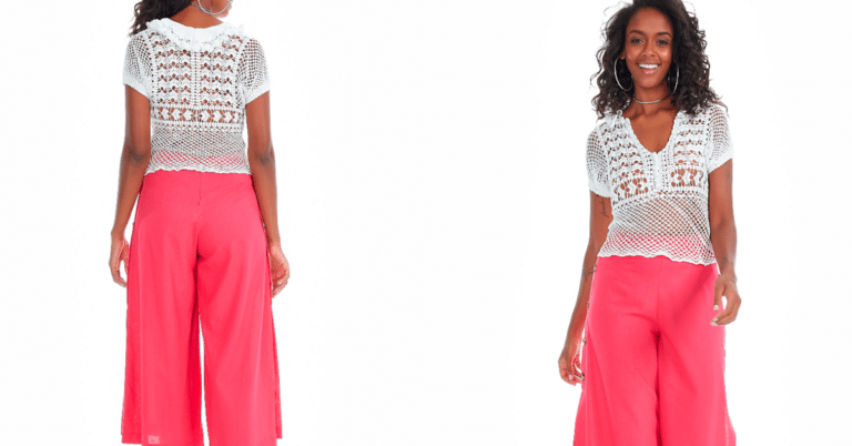Linda Blusa em Crochê Ana com Passo a Passo e Gráficos