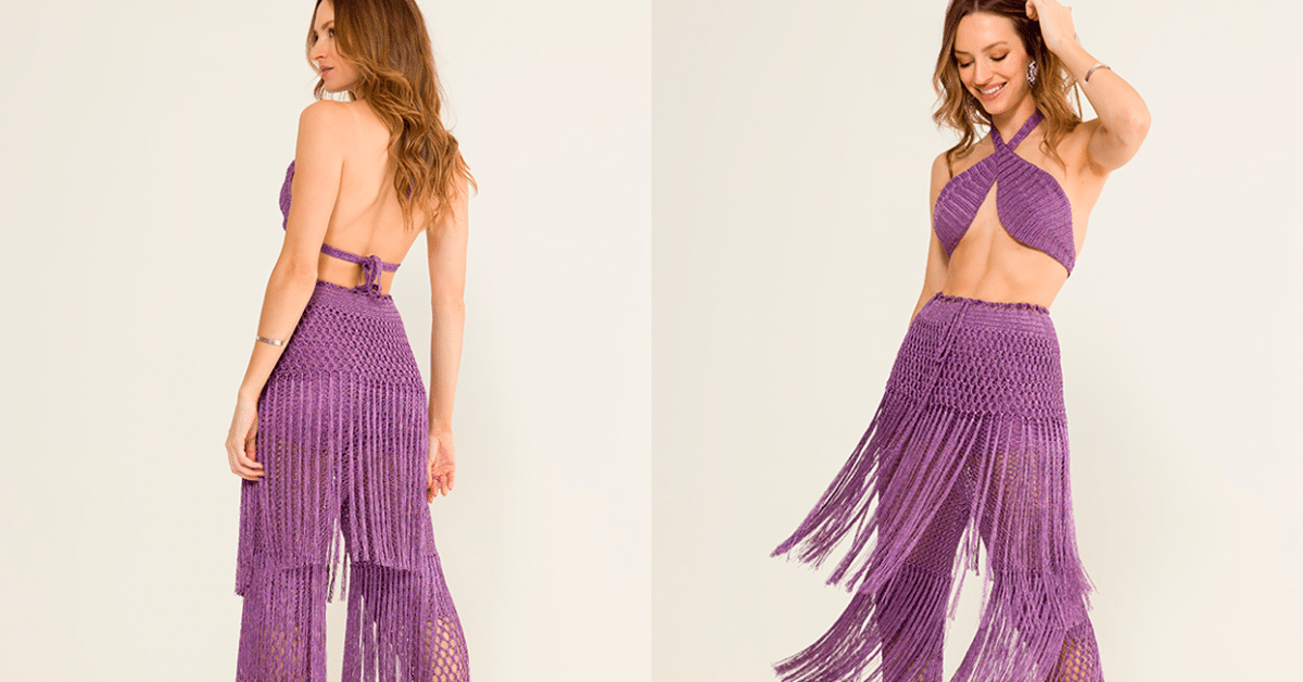 Roupas Artesanais com Gráficos: Conjunto de Crochê Simas