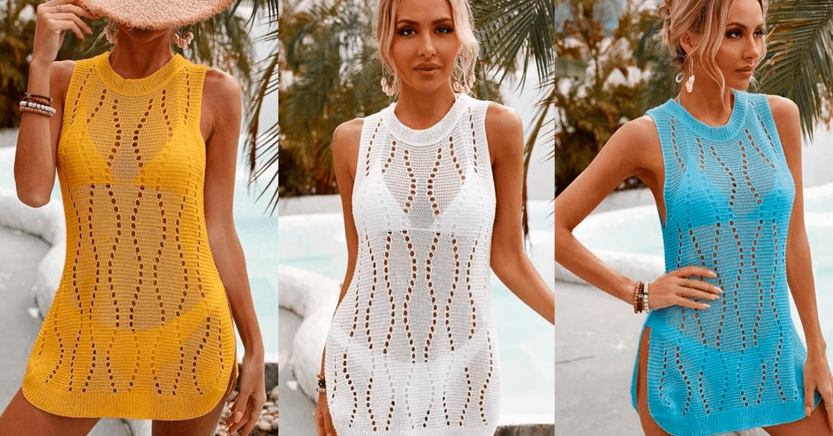 Modelos de Lindas Saídas de Praia em Crochê com Gráficos