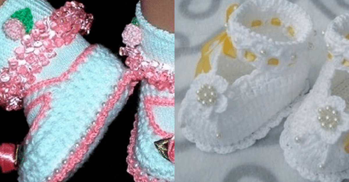 Lindos Modelos de Sapatinhos de Bebê em Crochê com Gráficos
