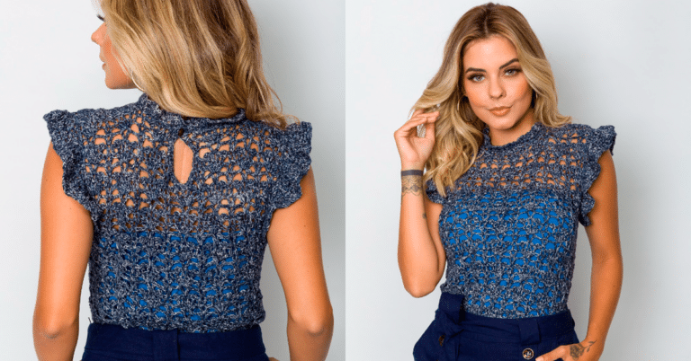 Linda Blusa em Crochê Eclipse com Passo a Passo Detalhado