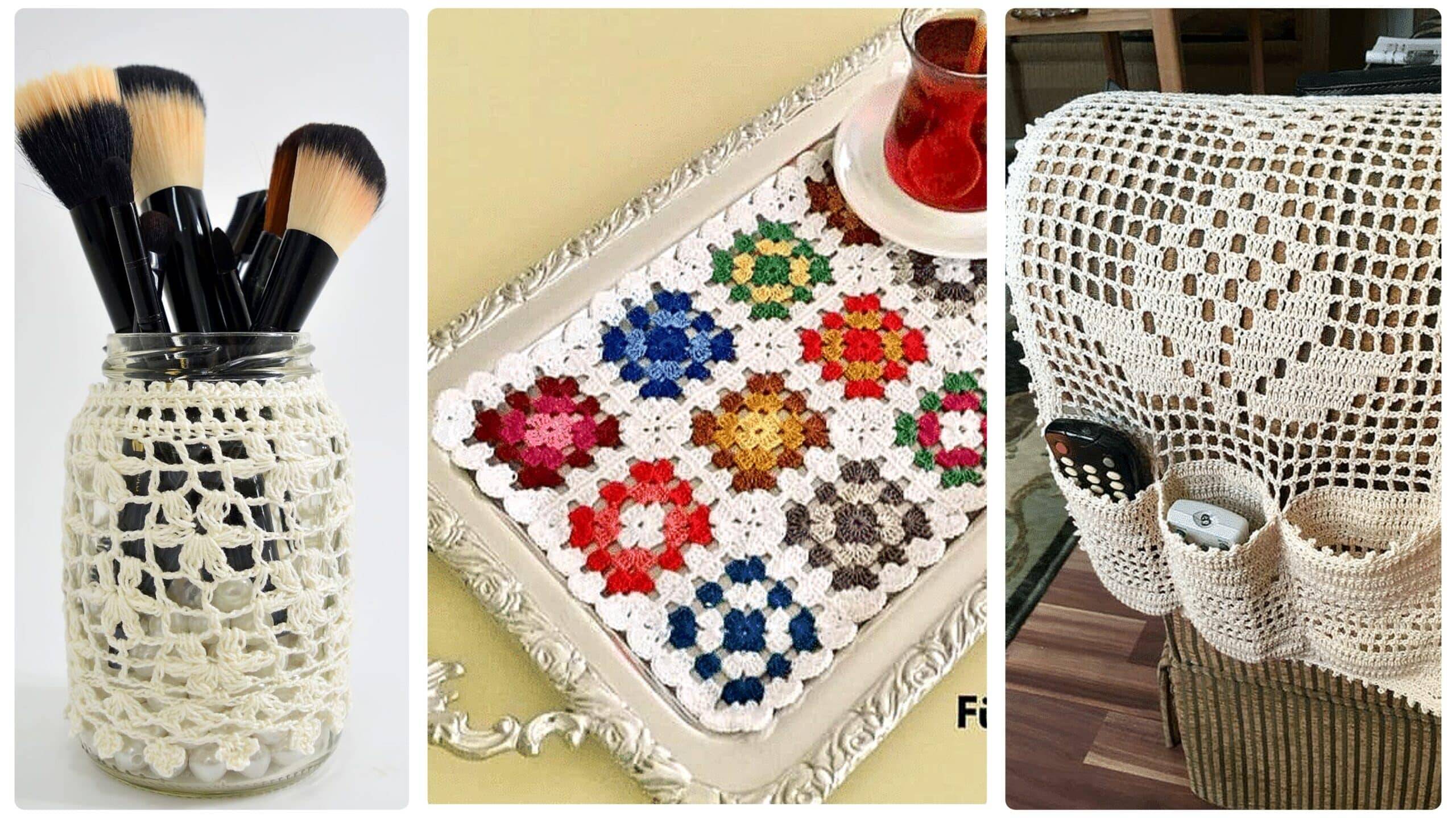 Diy Crochê Moderno – 38 Ideias Criativas e Aprenda a Fazer Enfeite de Crochê para Vidro Passo a Passo