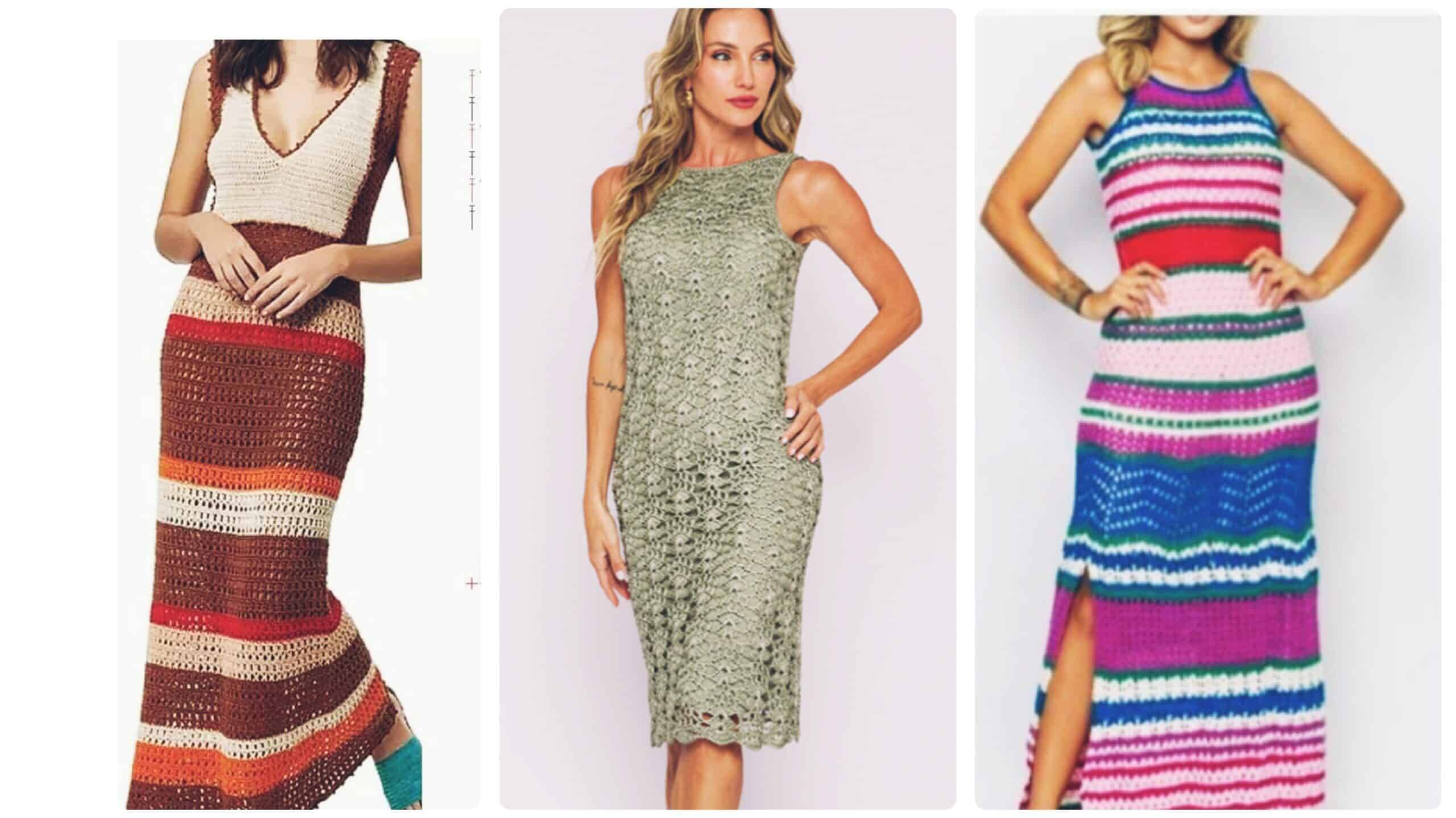 Deslumbre-se com Estilo: 13 Modelos de Vestidos de Crochê com Gráficos para Confeccionar!
