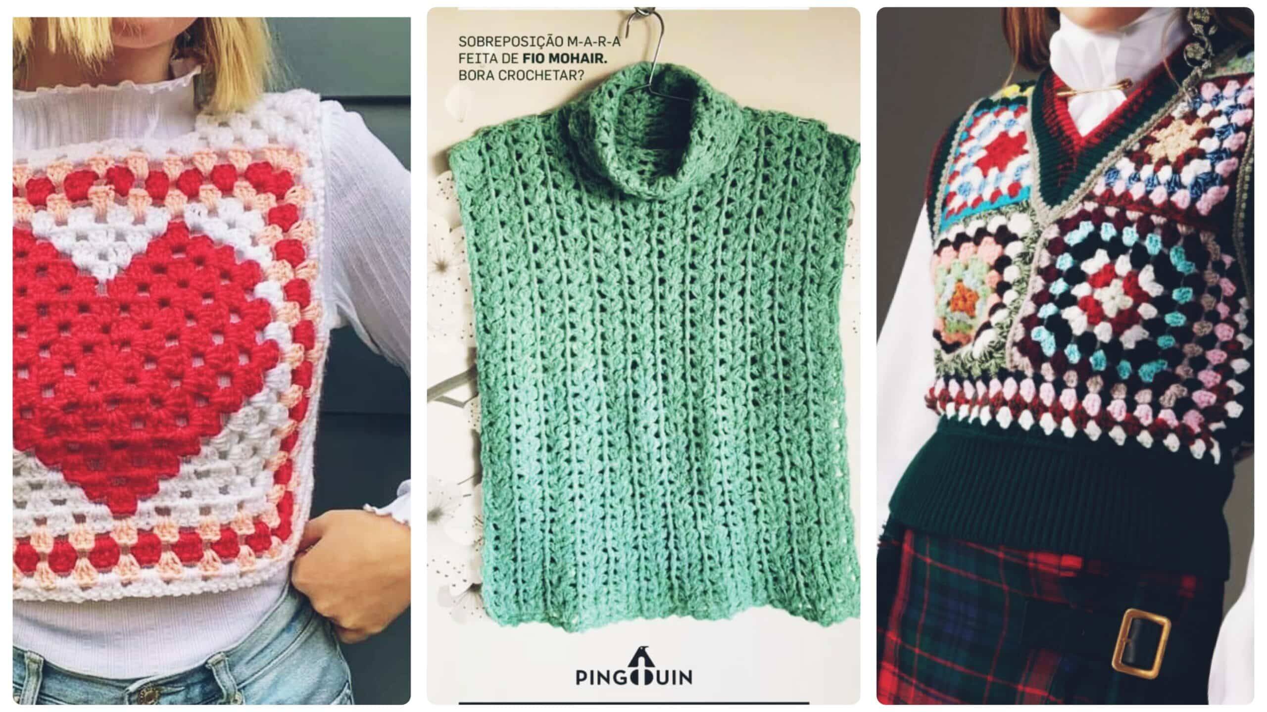 Lindos Coletes de Crochê Fáceis: Gráficos, Inspirações, Passo a Passo com Fotos