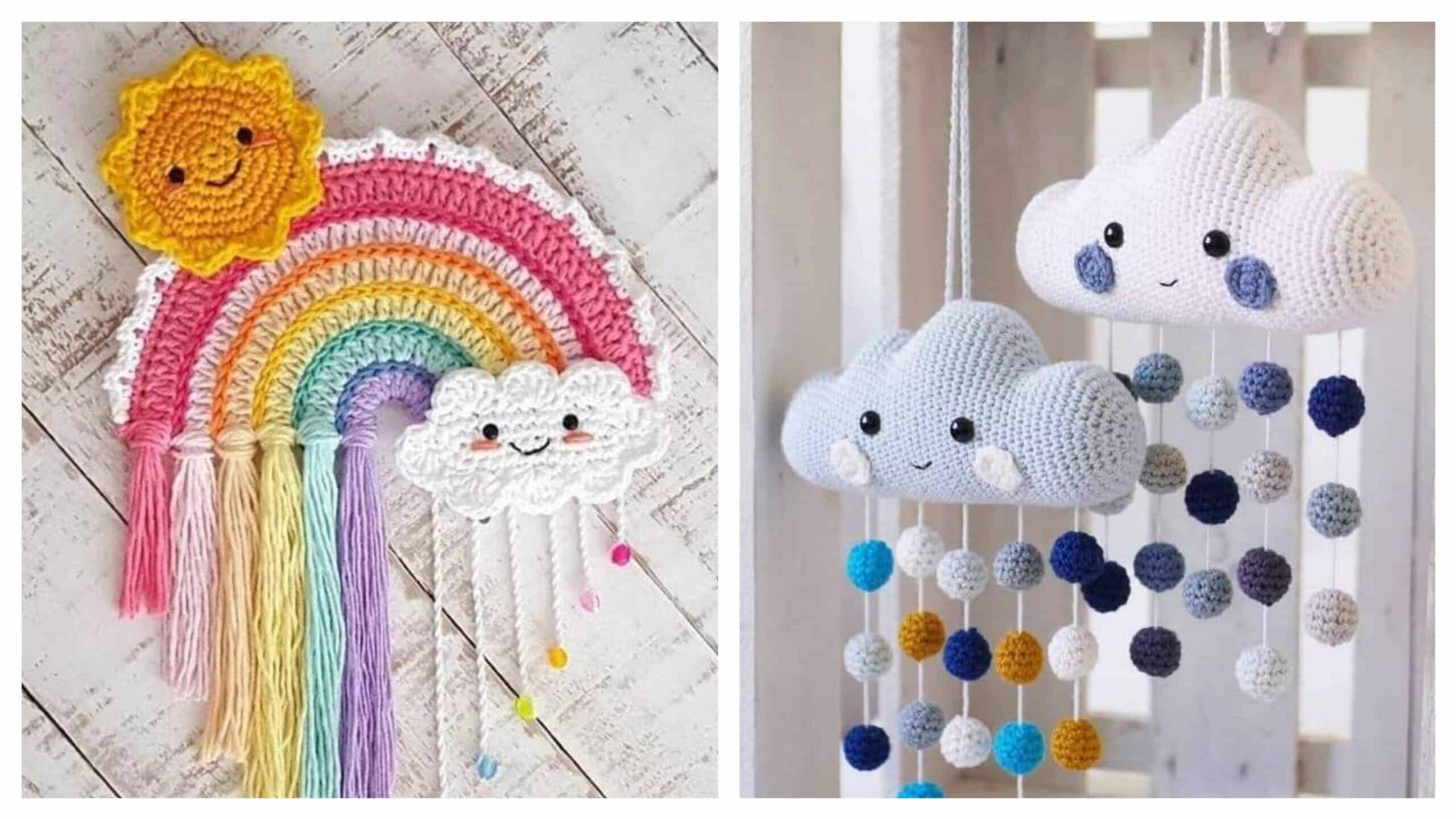 Explorando a Magia do Crochê: Nuvens e Arco-Íris em Peças Encantadoras