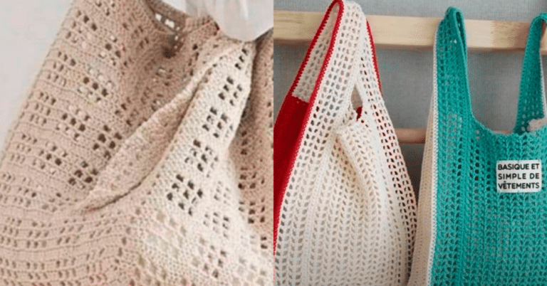 Artesanato 2024: Bolsas de Crochê Simples com Barbante 6