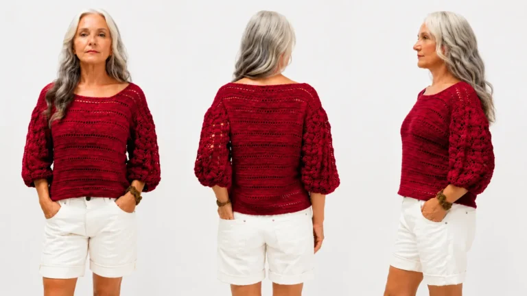 blusa de croche para o Natal com clea mil